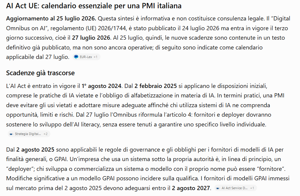 ChatGPT Plus individua il Regolamento UE 2026/1744 nel test sull’AI Act