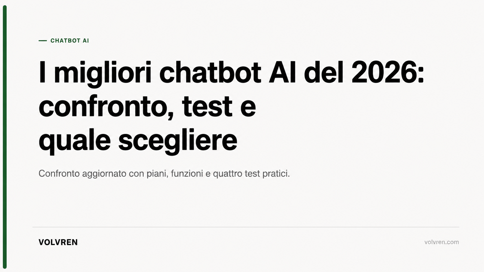 Immagine in evidenza dell’articolo I migliori chatbot AI del 2026: confronto, test e quale scegliere.